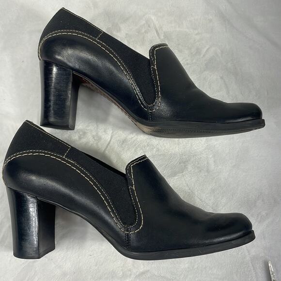 Naturalizer Leather and Flex Chunk Heel Black Shoe Size 6.  Classic and Cute! - Picture 5 of 15